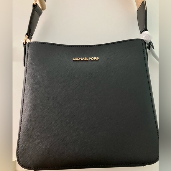 NEW Michael Kors Jet Set Small Messenger Crossbody Bag in Black Noir - Picture 2 of 8